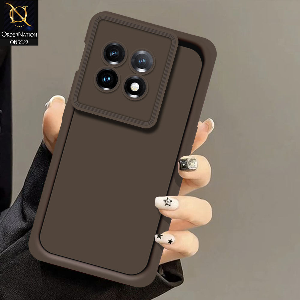OnePlus Ace 2 Cover - Brown -Soft Silicone Case With Round Bumper Matte TPU Shockproof Cover