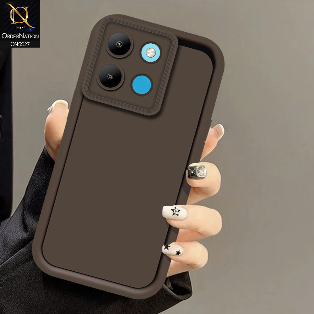 Infinix Smart 7 HD Cover - Brown -Soft Silicone Case With Round Bumper Matte TPU Shockproof Cover