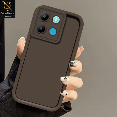 Infinix Smart 7 HD Cover - Brown -Soft Silicone Case With Round Bumper Matte TPU Shockproof Cover