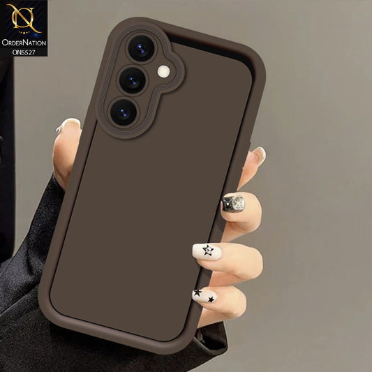 Samsung Galaxy S25 Plus Cover - Brown -Soft Silicone Case With Round Bumper Matte TPU Shockproof Cover