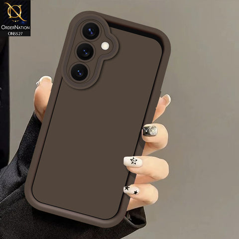Samsung Galaxy S25 Plus Cover - Brown -Soft Silicone Case With Round Bumper Matte TPU Shockproof Cover