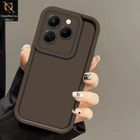 Infinix Hot 40 Cover - Brown -Soft Silicone Case With Round Bumper Matte TPU Shockproof Cover