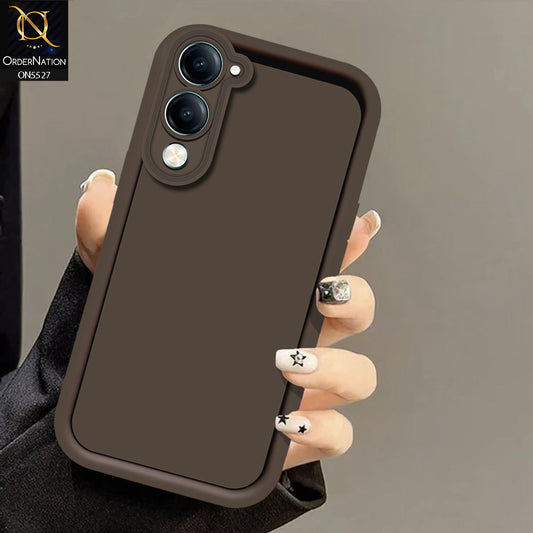 Vivo Y04 Cover - Brown -Soft Silicone Case With Round Bumper Matte TPU Shockproof Cover