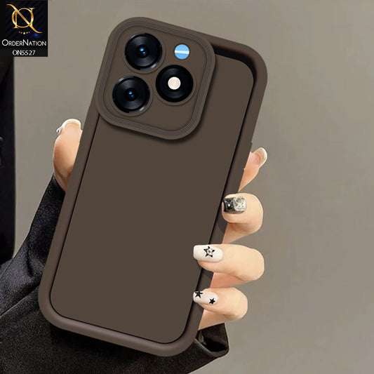 Tecno Spark 10 Cover - Brown -Soft Silicone Case With Round Bumper Matte TPU Shockproof Cover
