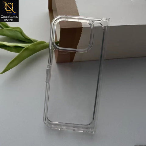 Google Pixel 9 Pro Fold Cover - Transparent - ONation Crystal Series - Premium Quality Clear Case No Yellowing Back With Smart Shockproof Cushions