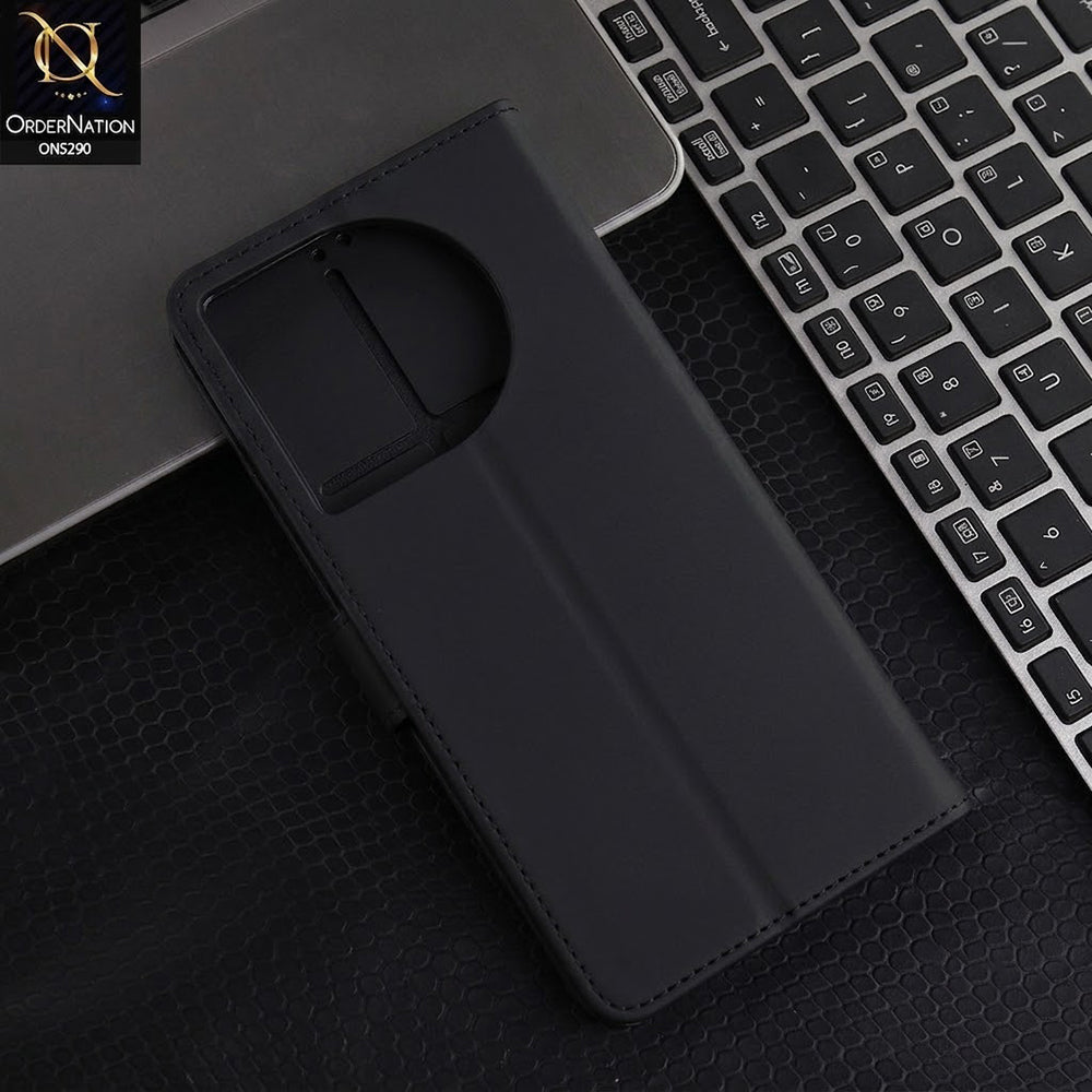Infinix Zero 40 4G Cover - Black - Premium Business Series Magnetic Leather Wallet Flip book Card Slots Soft Case