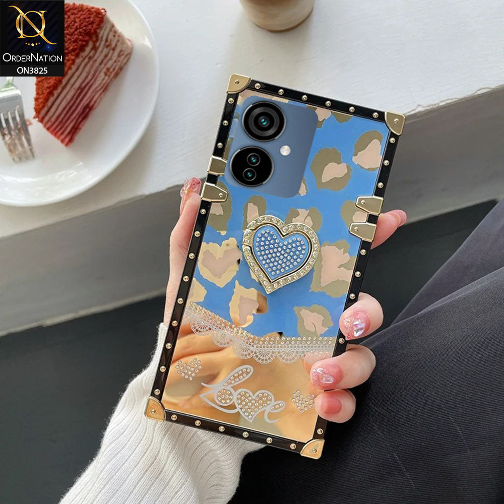 Tecno Camon 19 Neo Cover - Design 4 - Heart Bling Diamond Glitter Soft TPU Trunk Case With Ring Holder