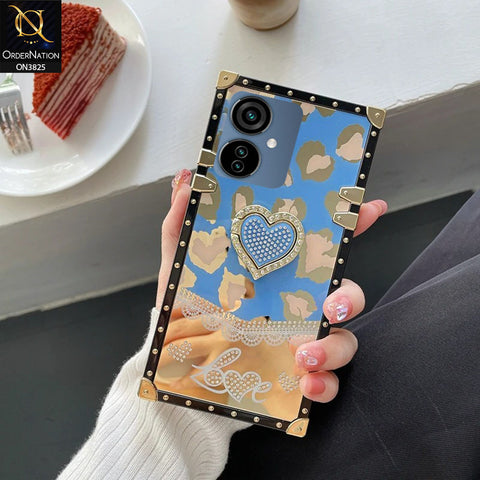 Tecno Camon 19 Neo Cover - Design 4 - Heart Bling Diamond Glitter Soft TPU Trunk Case With Ring Holder