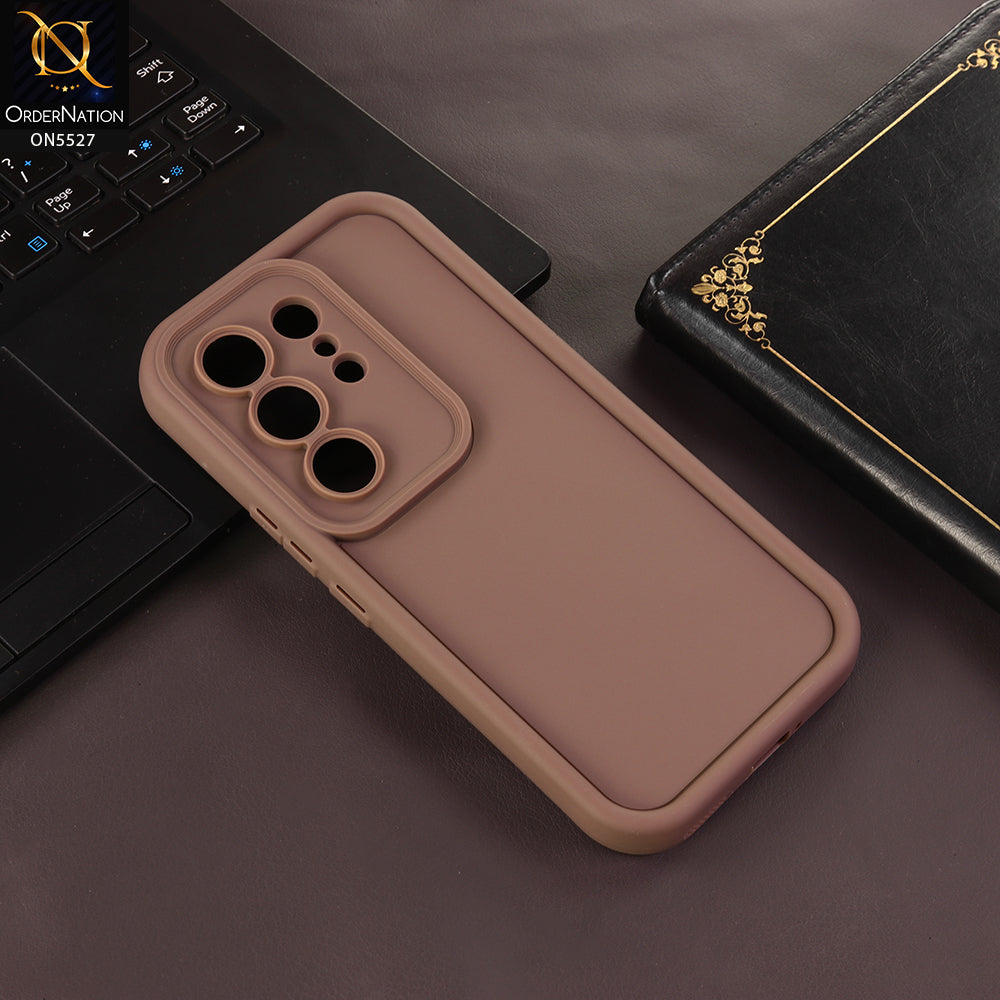 Tecno Camon 50 Ultra Cover - Brown - Soft Silicone Case With Round Bumper Matte TPU Shockproof Cover