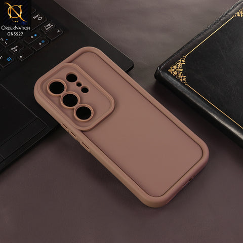 Tecno Camon 50 Ultra Cover - Brown - Soft Silicone Case With Round Bumper Matte TPU Shockproof Cover