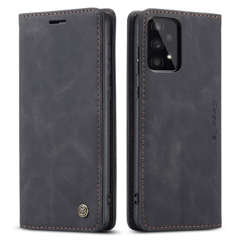 Samsung Galaxy A73 5G Cover - Black - CaseMe Premium High Quality Wallet Magnetic Suede Leather Case