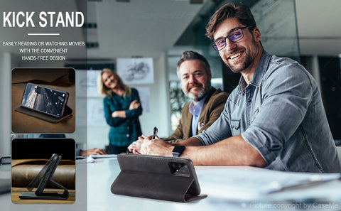 Samsung Galaxy A73 5G Cover - Black - CaseMe Premium High Quality Wallet Magnetic Suede Leather Case