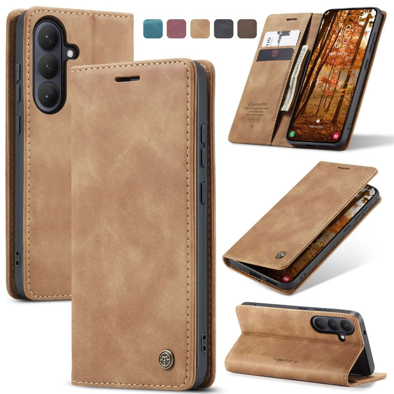 Samsung Galaxy Z Fold 5 5G Cover - Brown - CaseMe Premium High Quality Wallet Magnetic Suede Leather Case