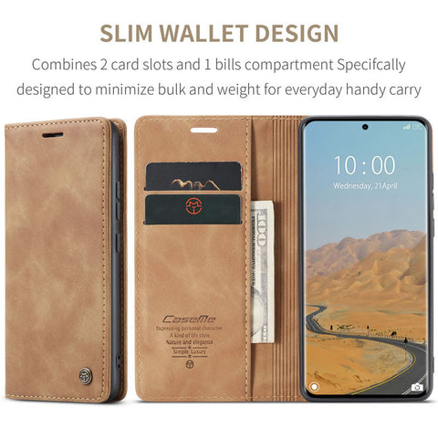 Xiaomi Redmi Note 14 Pro Plus 5G Cover - Brown - CaseMe Premium High Quality Wallet Magnetic Suede Leather Case