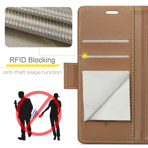Samsung Galaxy S24 Plus Cover - Brown -  CaseMe Premium High Quality Wallet Magnetic Suede Leather Case