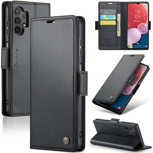 Samsung Galaxy A13 Cover - Black -  CaseMe Premium High Quality Wallet Magnetic Suede Leather Case