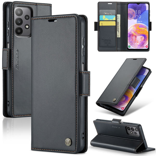 Samsung Galaxy A53 5G Cover - Black -  CaseMe Premium High Quality Wallet Magnetic Suede Leather Case