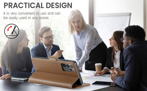 Samsung Galaxy A73 5G Cover - Brown -  CaseMe Premium High Quality Wallet Magnetic Suede Leather Case