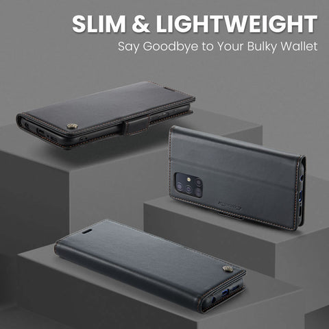 Samsung Galaxy A52 Cover - Black -  CaseMe Premium High Quality Wallet Magnetic Suede Leather Case