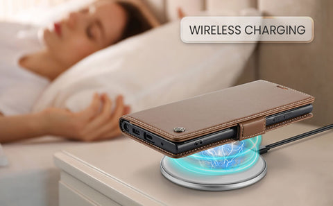 Samsung Galaxy Note 20 Ultra Cover - Brown -  CaseMe Premium High Quality Wallet Magnetic Suede Leather Case