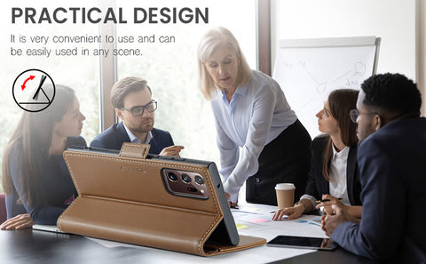 Samsung Galaxy Note 20 Ultra Cover - Brown -  CaseMe Premium High Quality Wallet Magnetic Suede Leather Case