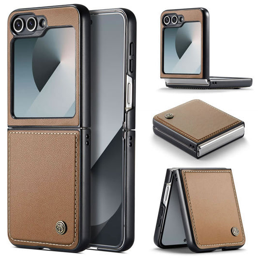 Samsung Galaxy Z Flip 5 5G Cover - Brown -  CaseMe Premium High Quality Wallet Magnetic Suede Leather Case