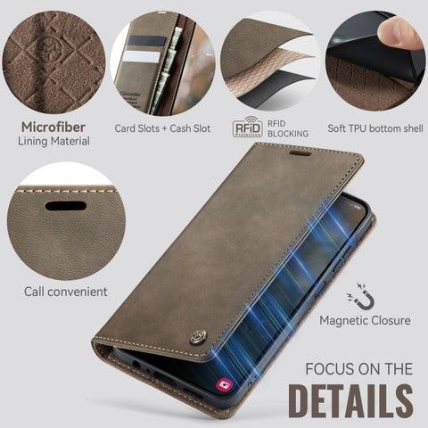 Samsung Galaxy A07 4G Cover - Brown - New CaseMe Fully Premium High Grade Quality Leather Flip Book With Card Holding Slots And Magnetic Closure 033