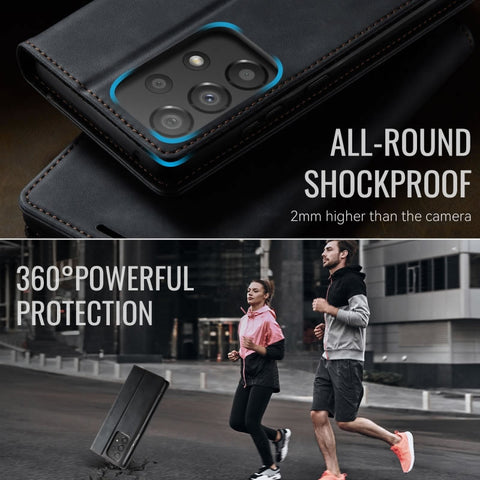 Samsung Galaxy A33 5G Cover - Black - New CaseMe Fully Premium High Grade Quality Leather Flip Book With Card Holding Slots And Magnetic Closure 033