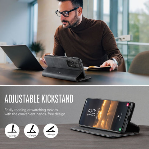 Samsung Galaxy A33 5G Cover - Black - New CaseMe Fully Premium High Grade Quality Leather Flip Book With Card Holding Slots And Magnetic Closure 033