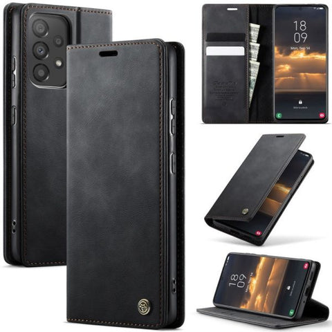 Samsung Galaxy A33 5G Cover - Black - New CaseMe Fully Premium High Grade Quality Leather Flip Book With Card Holding Slots And Magnetic Closure 033