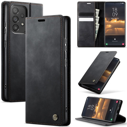 Samsung Galaxy A33 5G Cover - Black - New CaseMe Fully Premium High Grade Quality Leather Flip Book With Card Holding Slots And Magnetic Closure 033