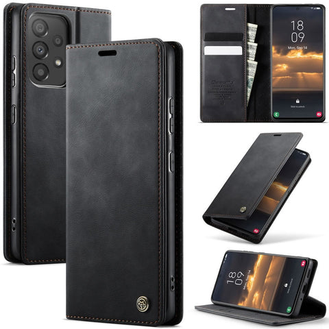 Samsung Galaxy A33 5G Cover - Black - New CaseMe Fully Premium High Grade Quality Leather Flip Book With Card Holding Slots And Magnetic Closure 033