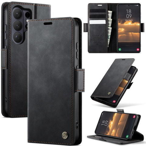 Samsung Galaxy S26 Ultra Cover - Black - New CaseMe Fully Premium High Grade Quality Leather Flip Book With Card Holding Slots And Magnetic Closure 033