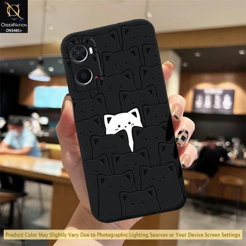 Oppo A76 Cover - Black - ONation Be Different Series - HQ Liquid Silicone Elegant Colors Camera Protection Soft Case ( Fast Delivery )