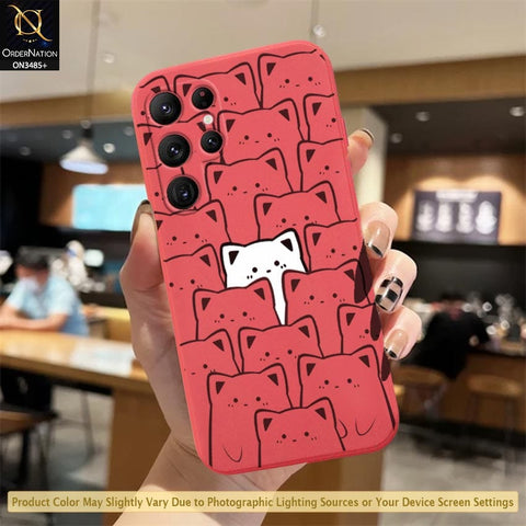 Samsung Galaxy S21 Ultra 5G Cover - Red - ONation Be Different Series - HQ Liquid Silicone Elegant Colors Camera Protection Soft Case ( Fast Delivery )