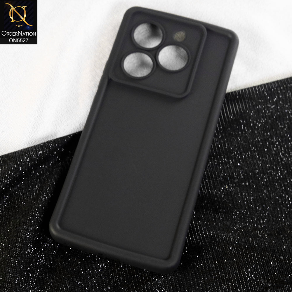 itel A70 Cover - Black - Soft Silicone Case With Round Bumper Matte TPU Shockproof Cover