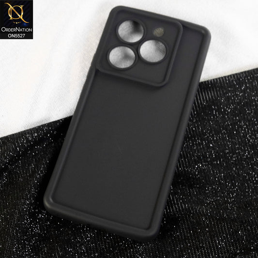 itel A70 Cover - Black - Soft Silicone Case With Round Bumper Matte TPU Shockproof Cover