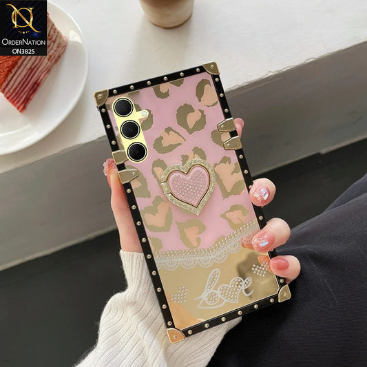 Samsung Galaxy A15 4G Cover - Design1 - Heart Bling Diamond Glitter Soft TPU Trunk Case With Ring Holder