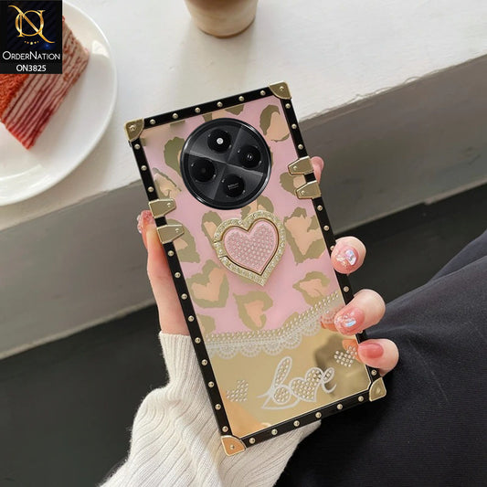 Xiaomi Poco C75 Cover - Design3 - Heart Bling Diamond Glitter Soft TPU Trunk Case With Ring Holder