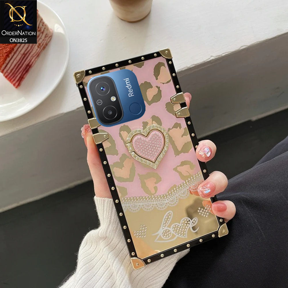 Xiaomi Redmi 12C Cover - Design 1 - Heart Bling Diamond Glitter Soft TPU Trunk Case With Ring Holder