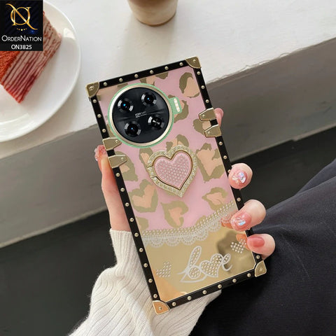 Tecno Spark 20 Pro Plus Cover - Design1 - Heart Bling Diamond Glitter Soft TPU Trunk Case With Ring Holder