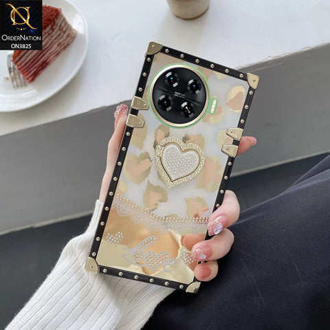 Tecno Spark 20 Pro Plus Cover - Design2 - Heart Bling Diamond Glitter Soft TPU Trunk Case With Ring Holder