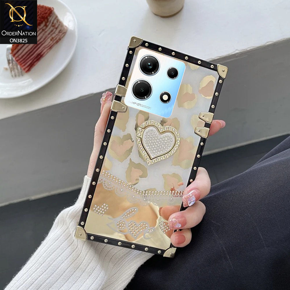 Infinix Note 30 Cover - Design2 - Heart Bling Diamond Glitter Soft TPU Trunk Case With Ring Holder