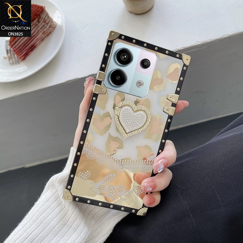 Xiaomi Redmi Note 13 Pro 4G Cover - Design2 - Heart Bling Diamond Glitter Soft TPU Trunk Case With Ring Holder