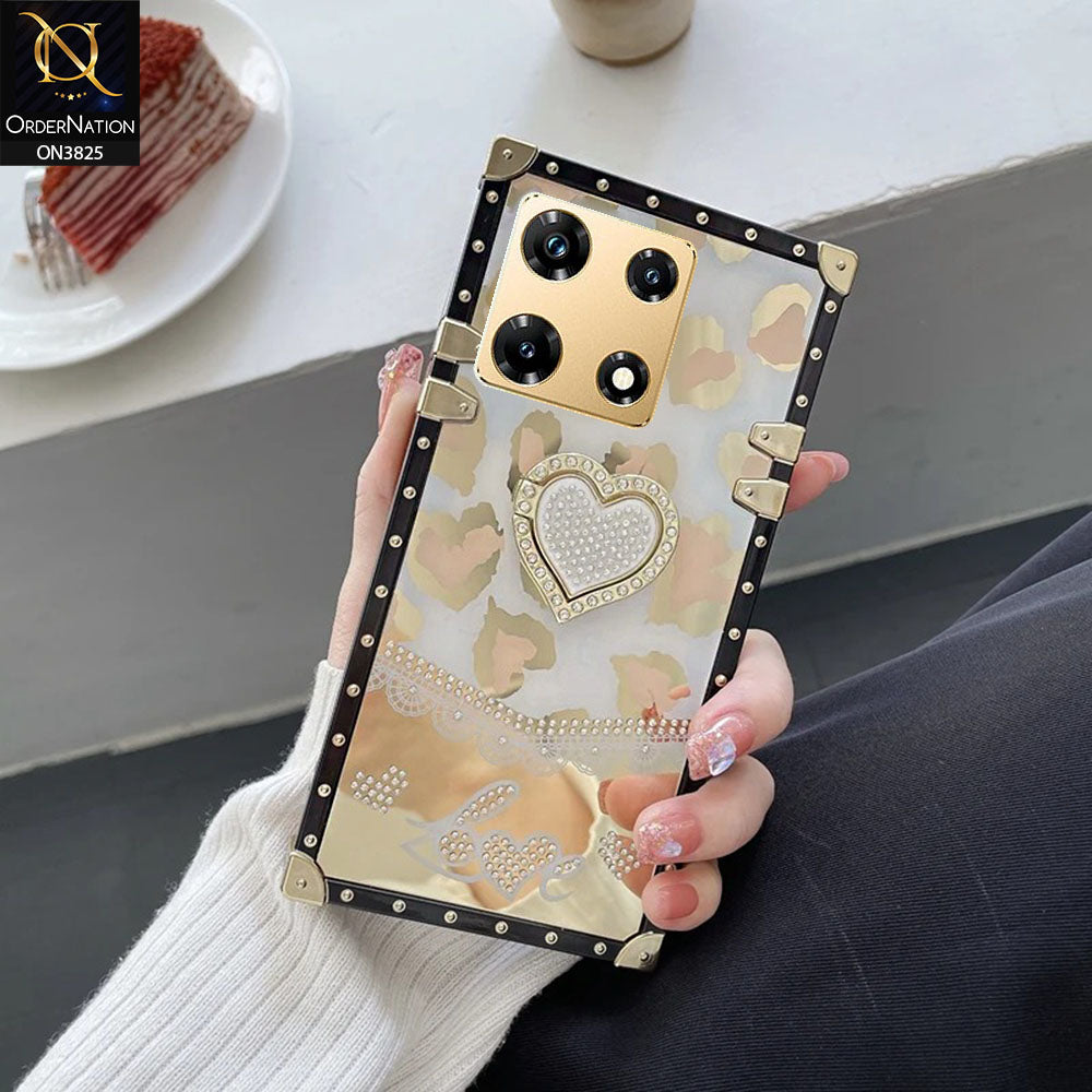 Infinix Note 30 Pro Cover - Design2 - Heart Bling Diamond Glitter Soft TPU Trunk Case With Ring Holder
