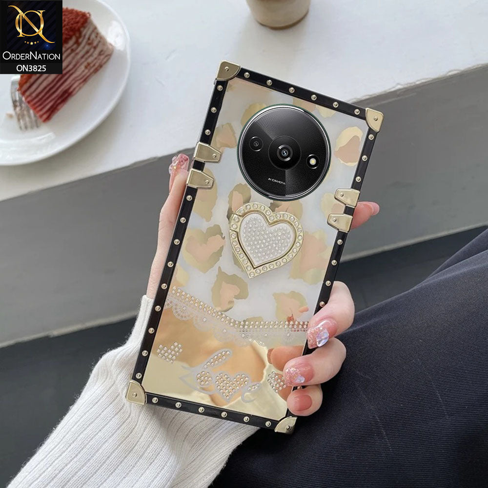 Xiaomi Redmi A3x Cover - Design2 - Heart Bling Diamond Glitter Soft TPU Trunk Case With Ring Holder
