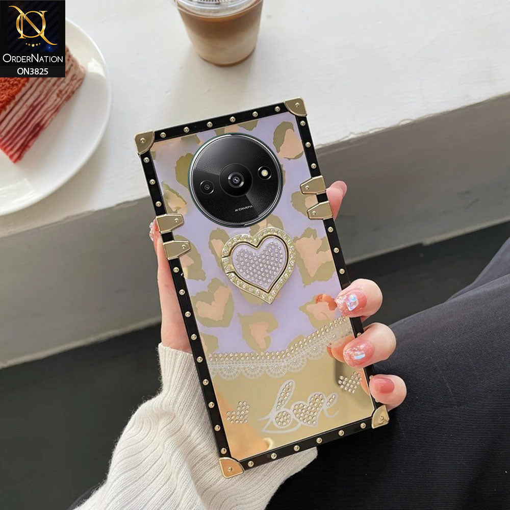 Xiaomi Redmi A3x Cover - Design3 - Heart Bling Diamond Glitter Soft TPU Trunk Case With Ring Holder