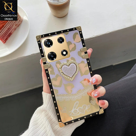 Infinix Note 30 Pro Cover - Design3 - Heart Bling Diamond Glitter Soft TPU Trunk Case With Ring Holder