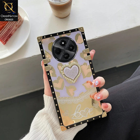 Xiaomi Redmi 14C Cover - Design3 - Heart Bling Diamond Glitter Soft TPU Trunk Case With Ring Holder