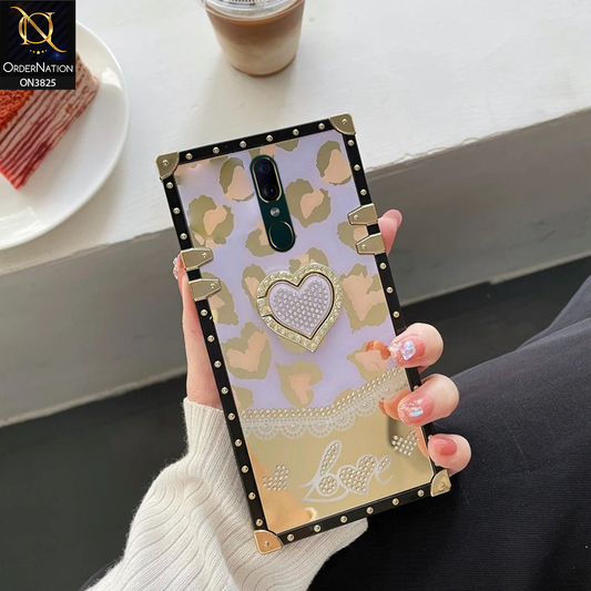 Oppo A9 / A9x Cover - Design3 - Heart Bling Diamond Glitter Soft TPU Trunk Case With Ring Holder